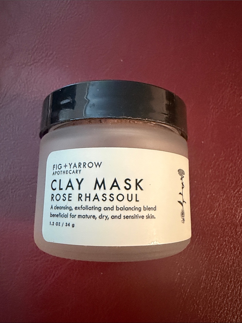 FIG + YARROW Apothecary Rose Rhassoul Clay Mask 1.2 oz / 34 g